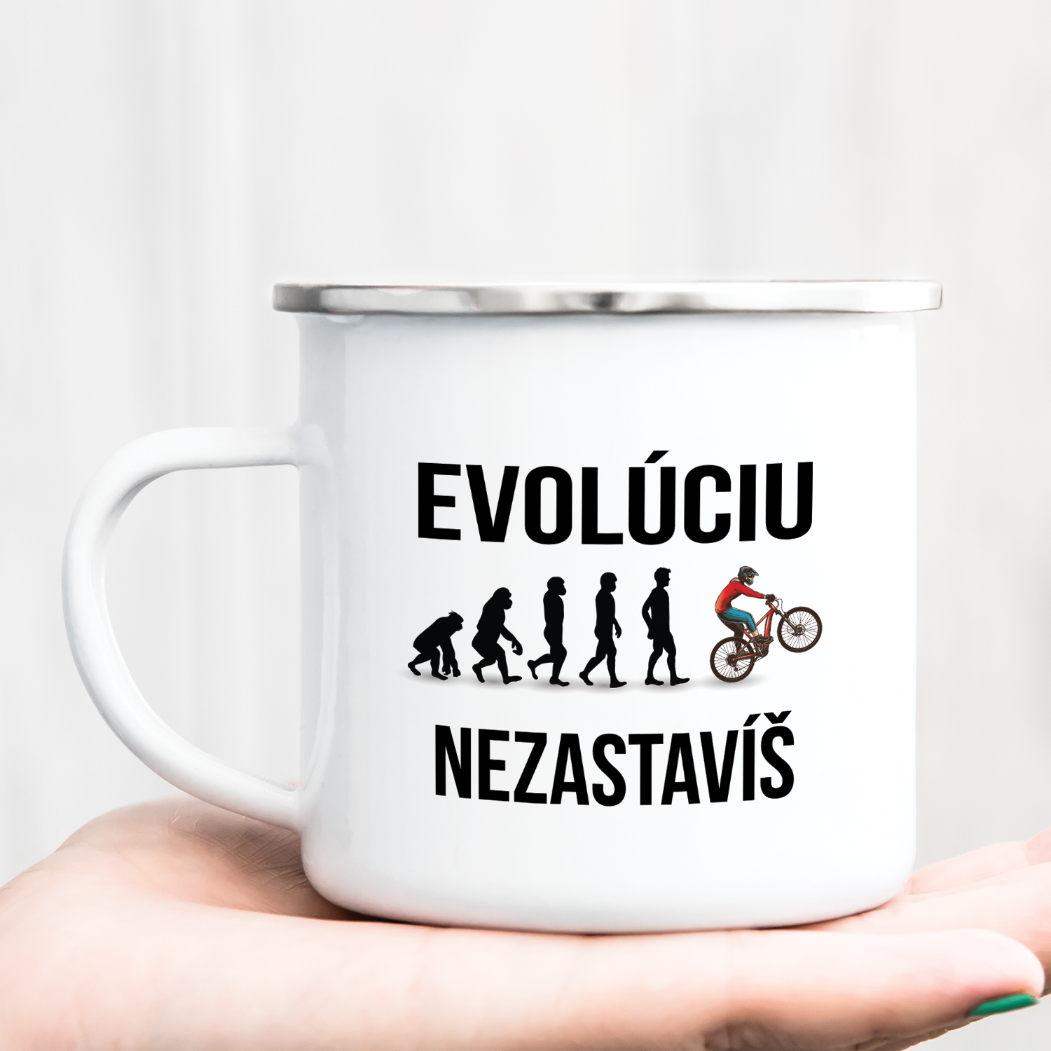 Hrnček s potlačou Evolúciu nezastavíš