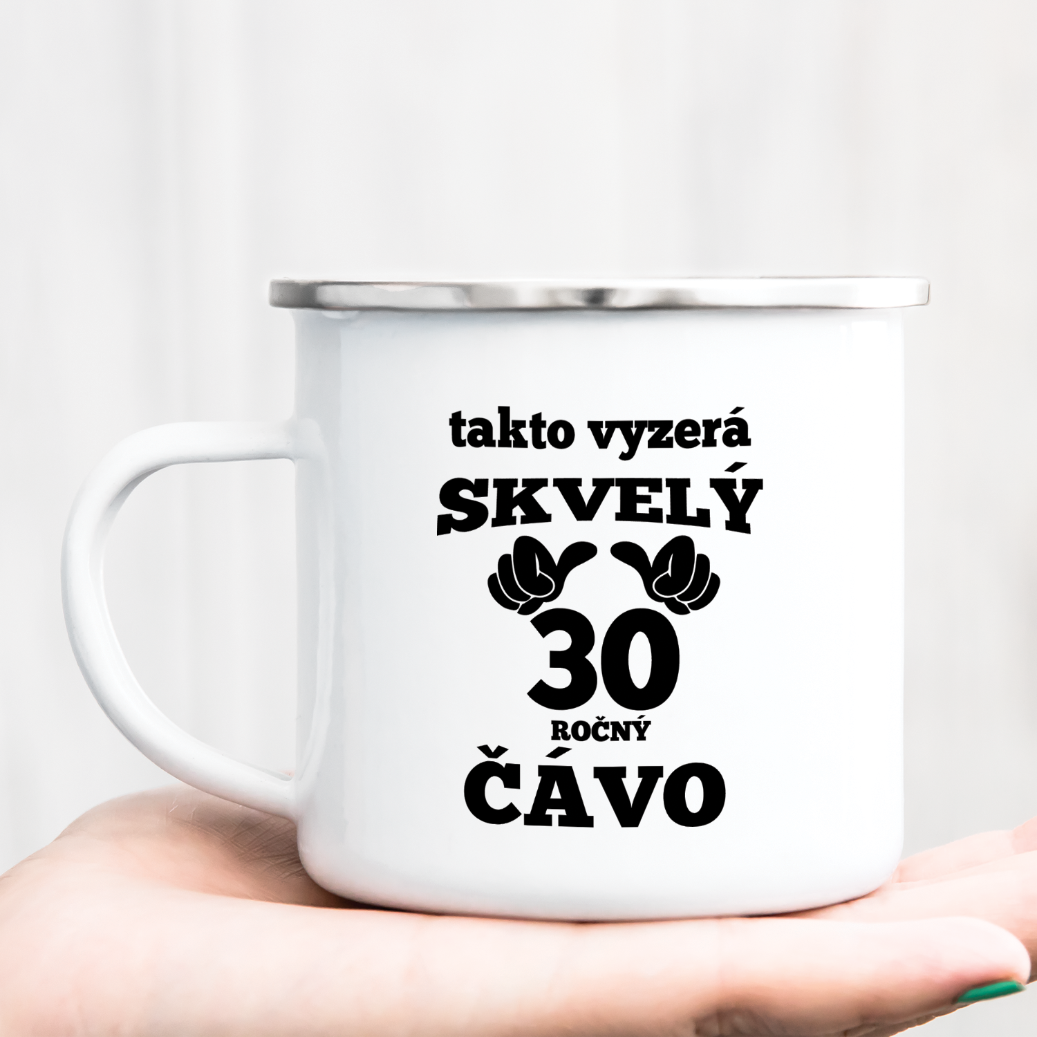 Hrnček s potlačou Takto vyzerá skvelý čávo 30 ročný 