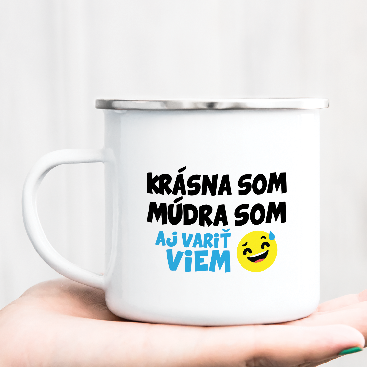 Hrnček s potlačou Krásna som múdra som