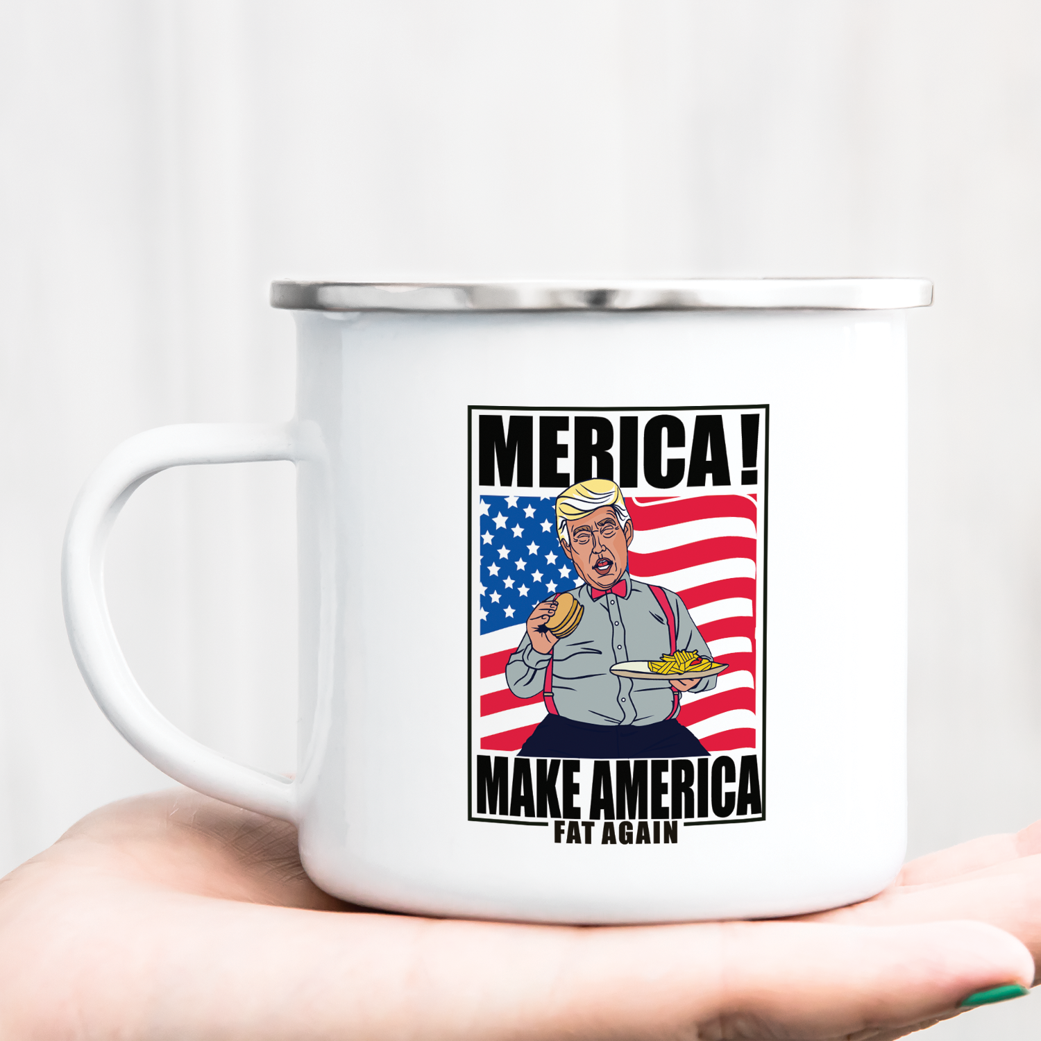 Hrnček s potlačou Make America Fat Again