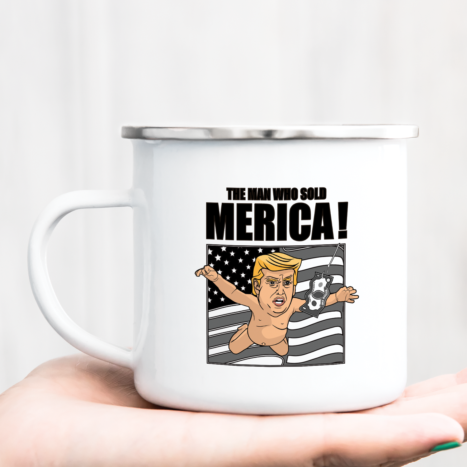 Hrnček s potlačou The Man Who Sold America