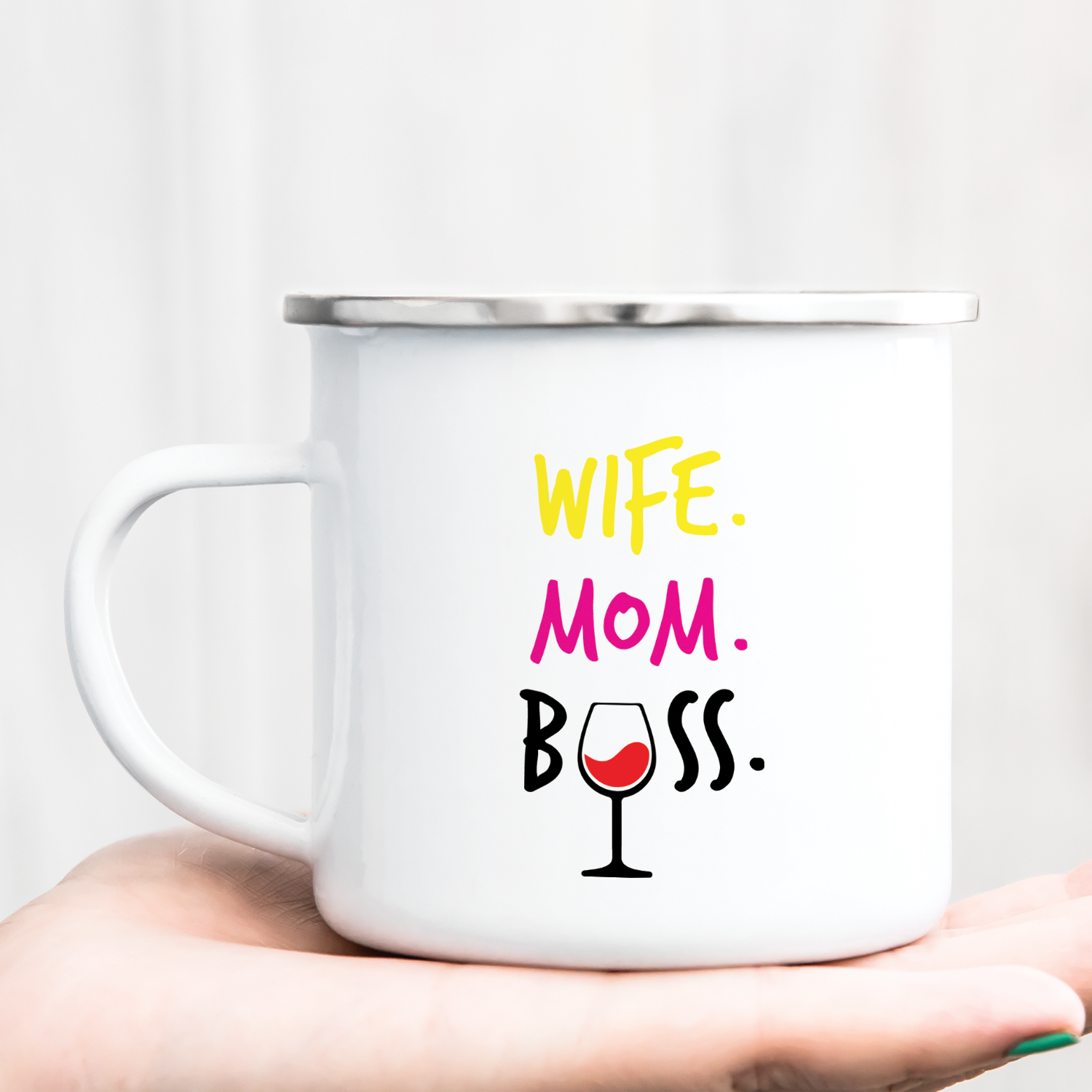 Hrnček s potlačou Wife Mom Boss