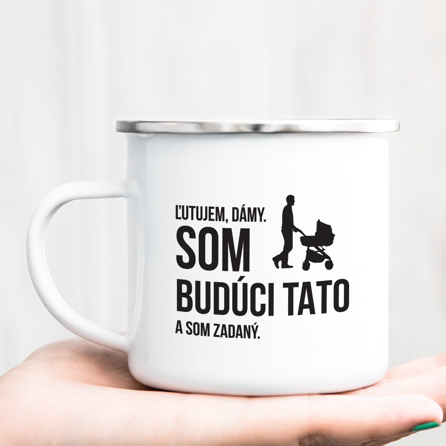 Hrnček s potlačou Ľutujem, dámy, som budúci tato