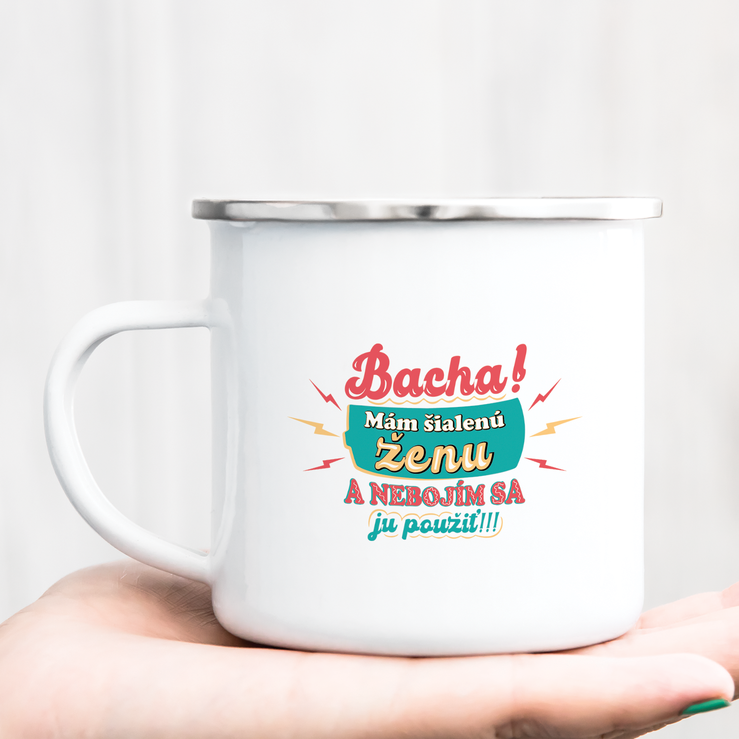 Hrnček s potlačou Bacha! Mám šialenú ženu 2