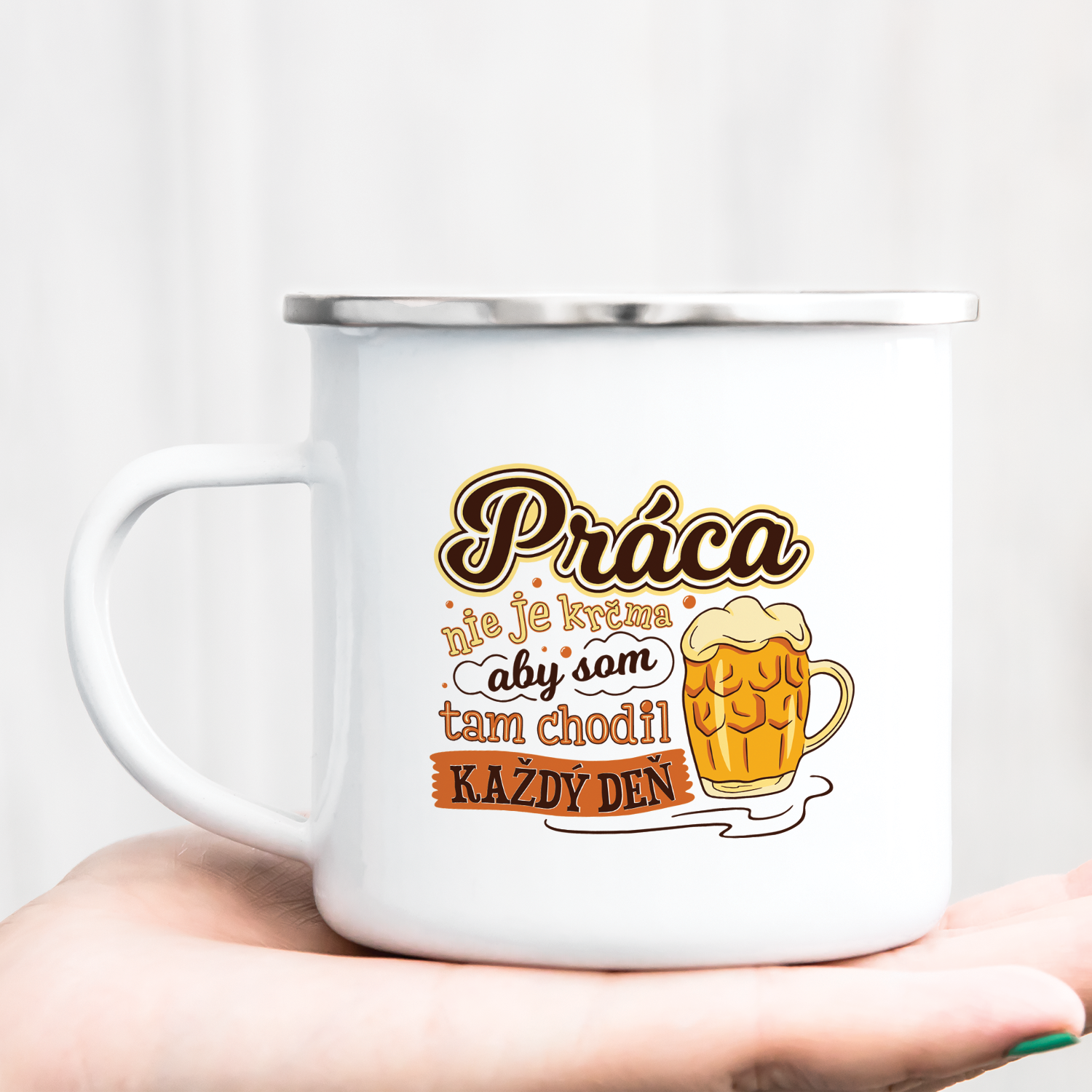 Hrnček s potlačou Práca nie je krčma 1