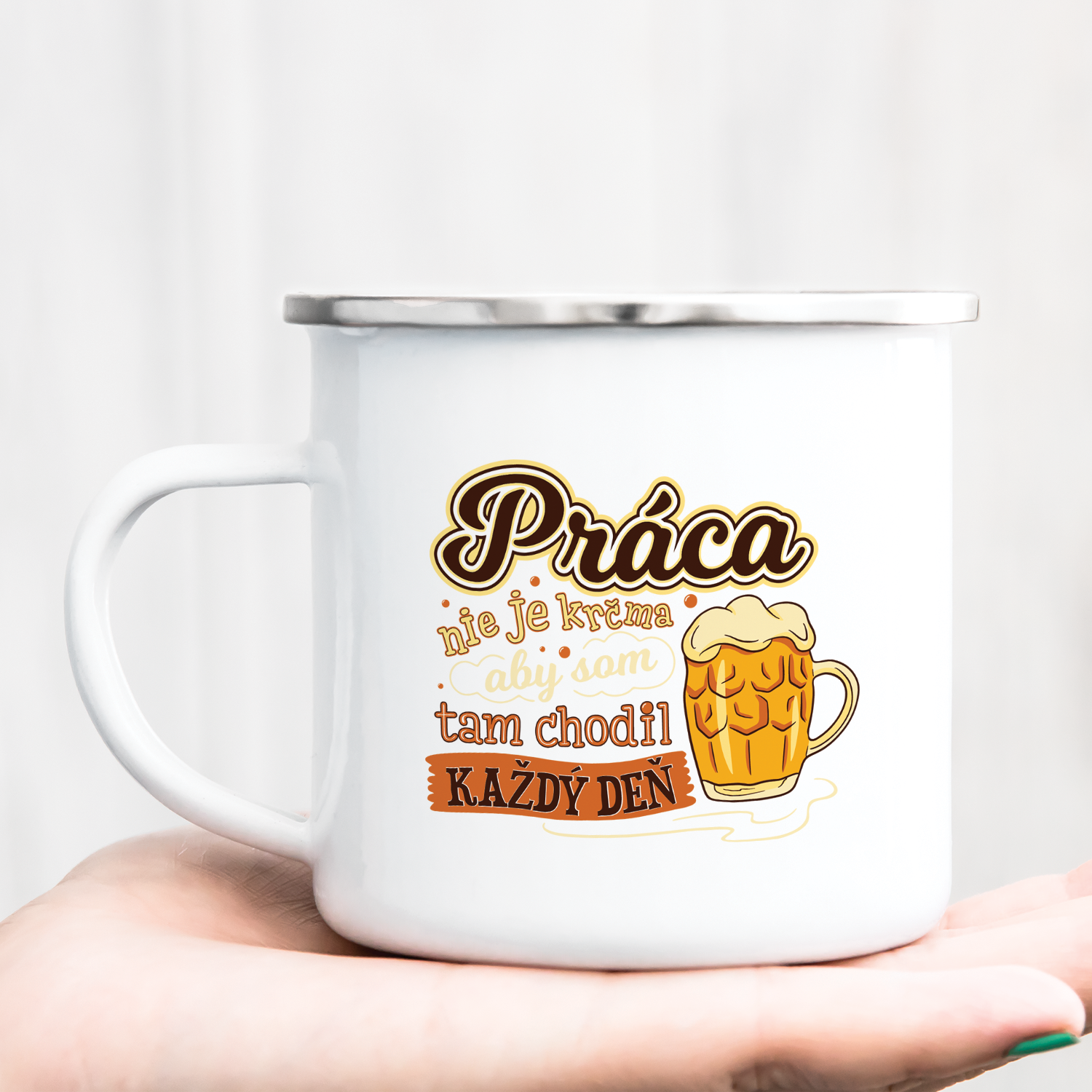 Hrnček s potlačou Práca nie je krčma 2