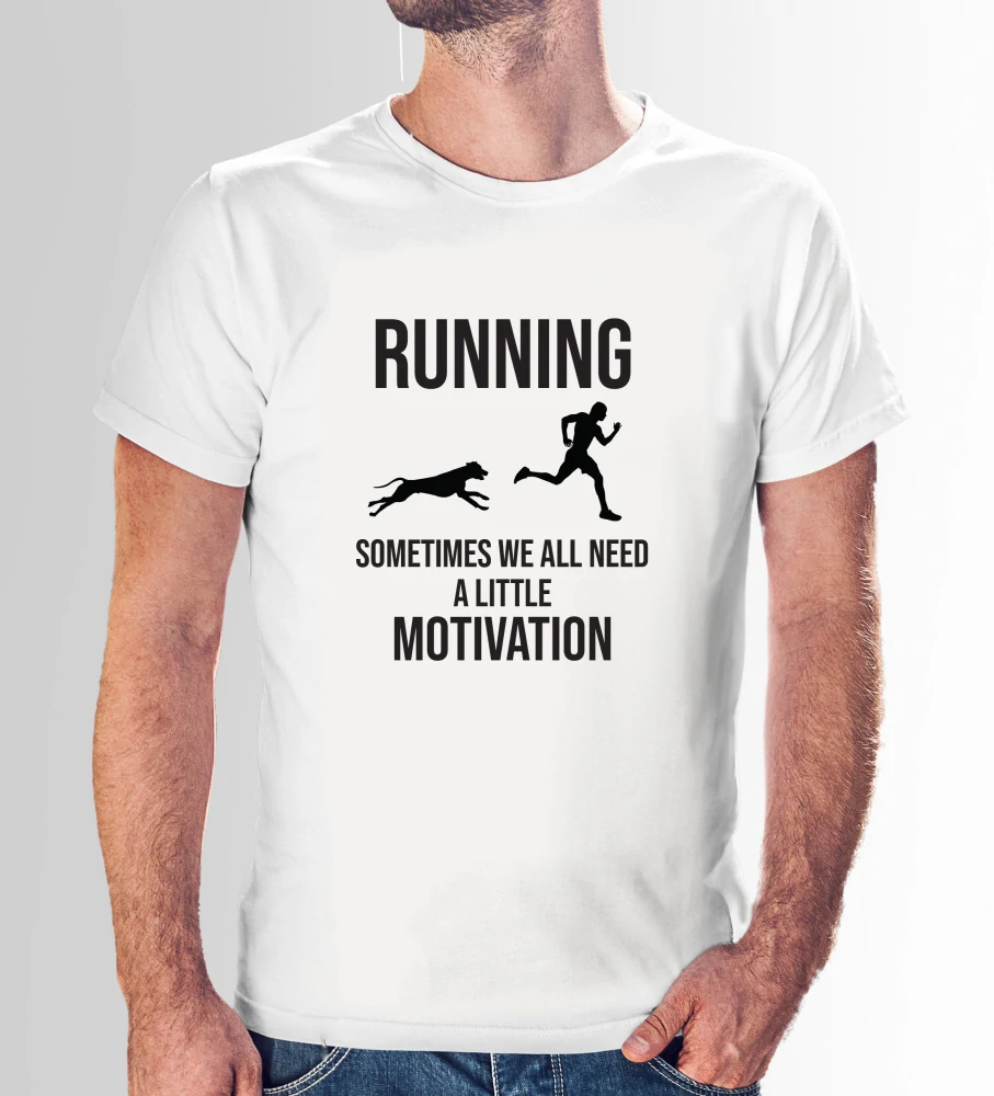 Vtipné tričko s potlačou "Running - motivation" (Tričko s kvalitnou potlačou)