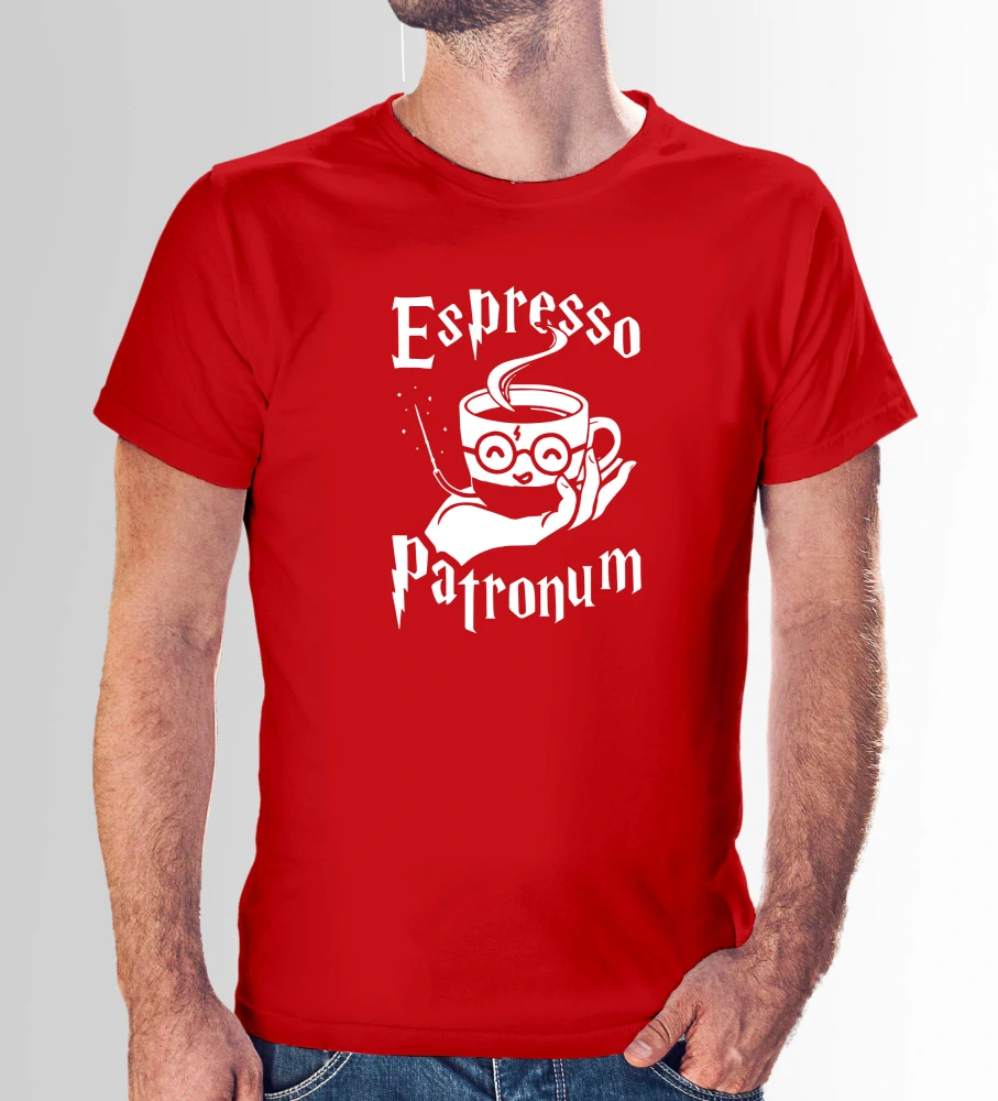 Vtipné tričko s potlačou "Espresso patronum"