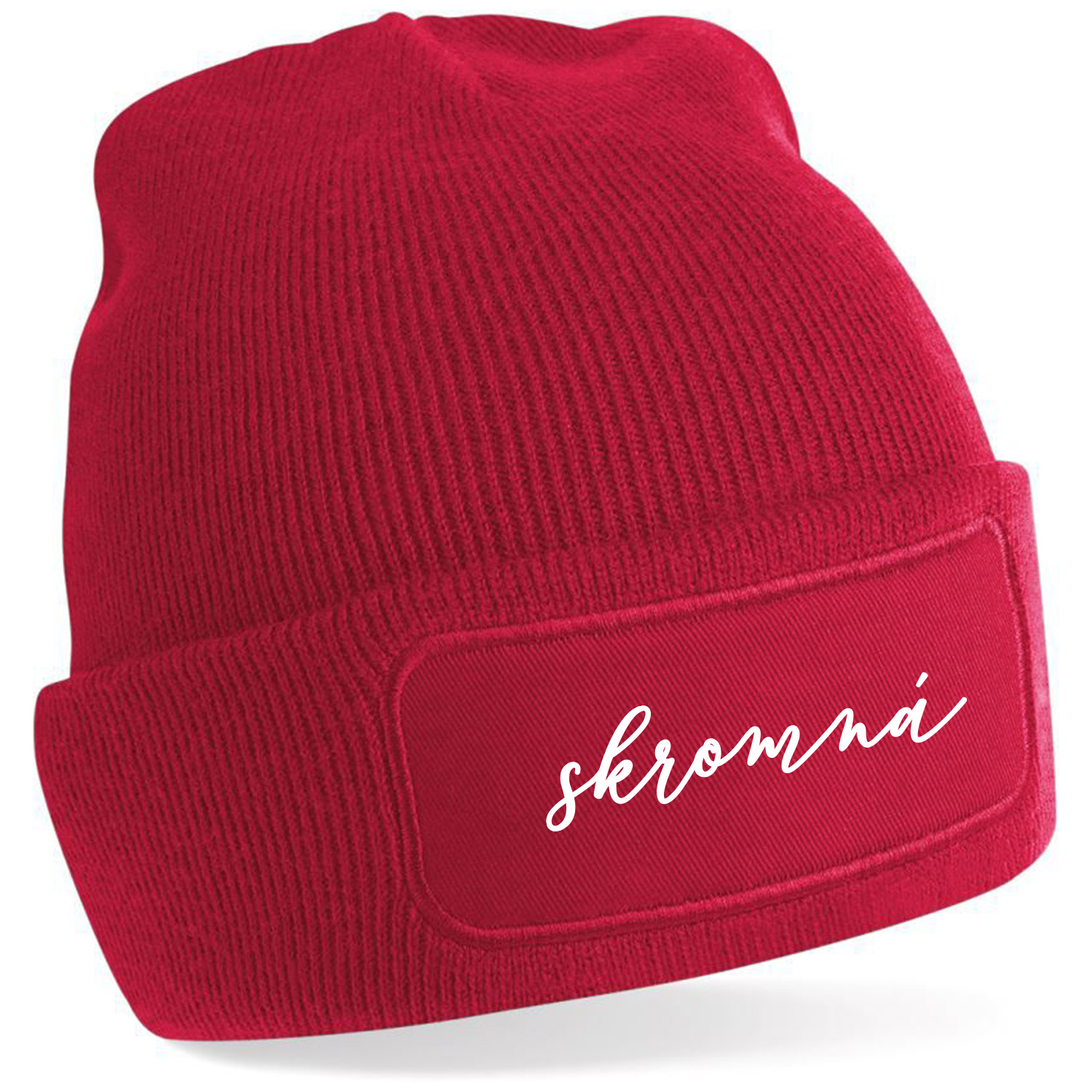 Zimná čiapka s potlačou "skromná"