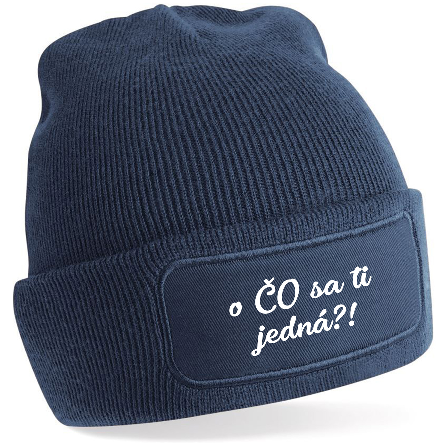 Zimná čiapka s potlačou "o čo sa ti jedná?!"