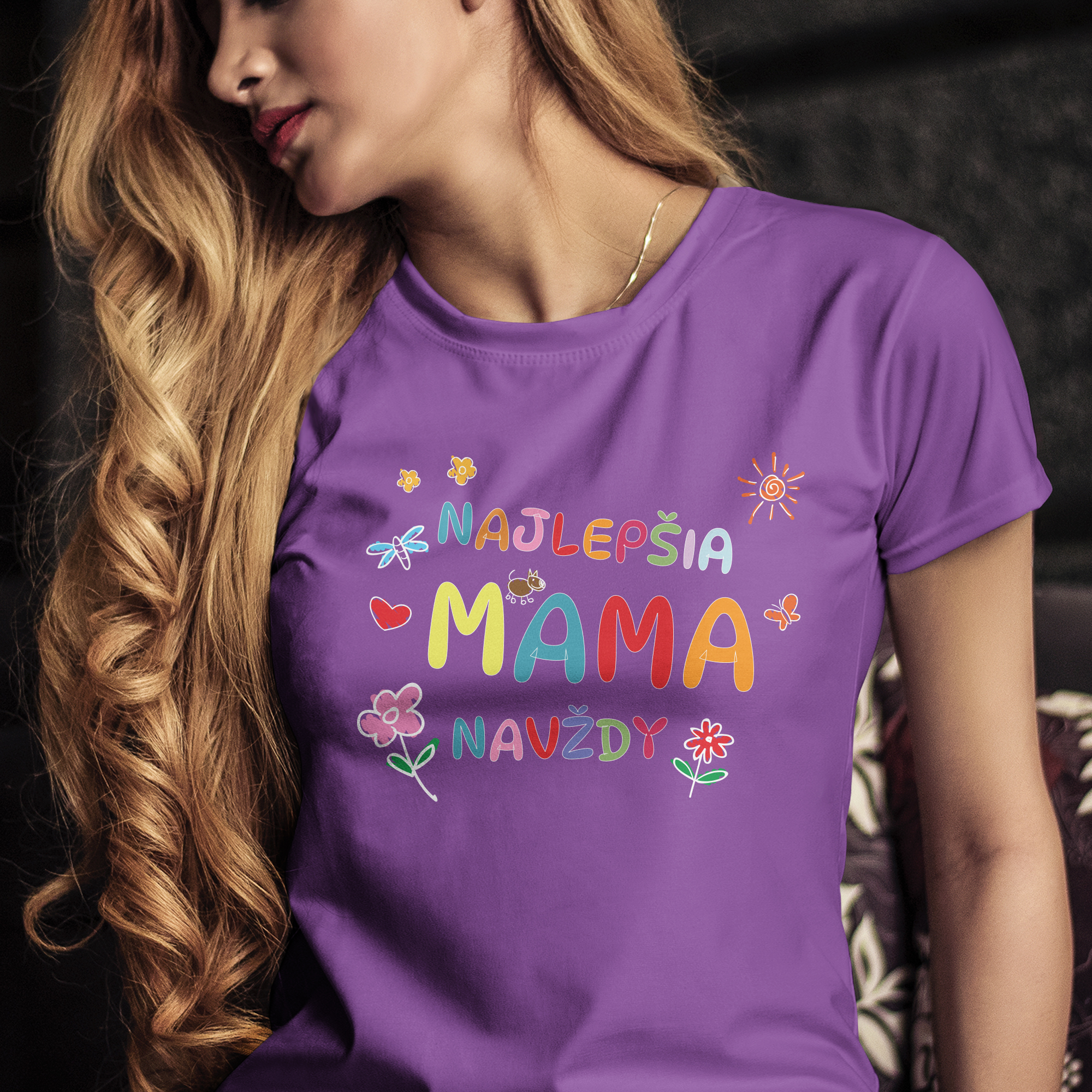 Vtipné tričko s potlačou "Najlepšia mama navždy" (Tričko s kvalitnou potlačou)