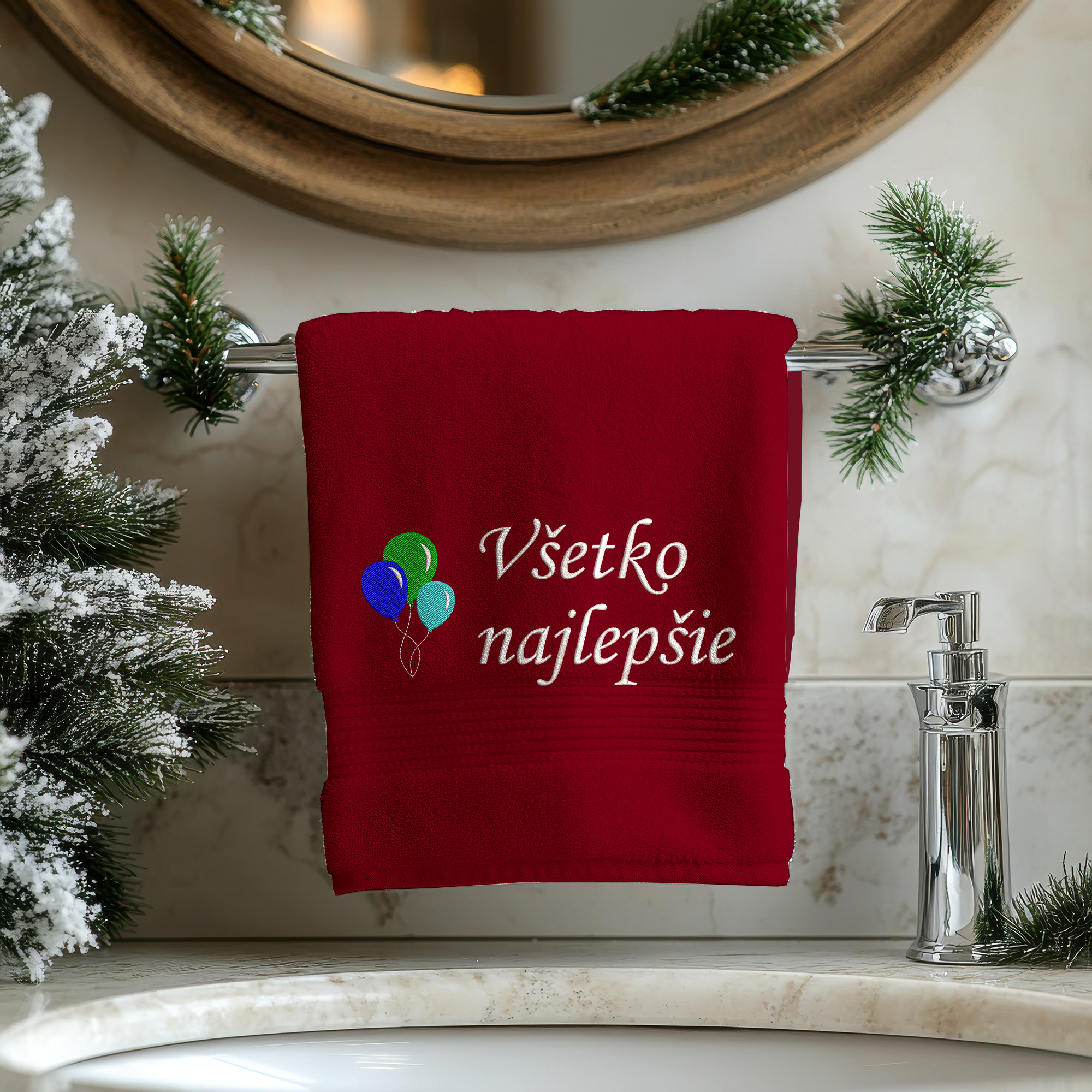 Osuška s výšivkou Všetko najlepšie