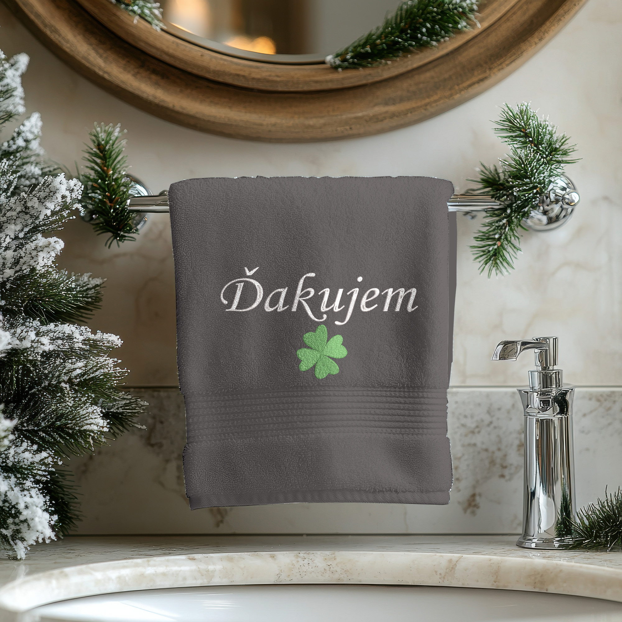 Osuška s výšivkou Ďakujem