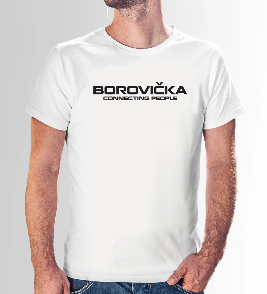 Vtipné tričko s potlačou "Borovička connecting people" (Tričko s kvalitnou potlačou)