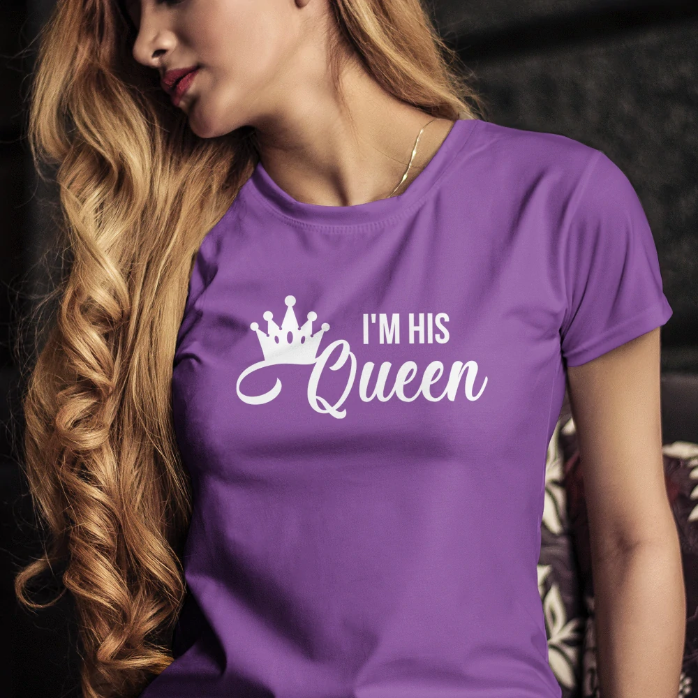 Vtipné tričko s potlačou "I'm his Queen"
