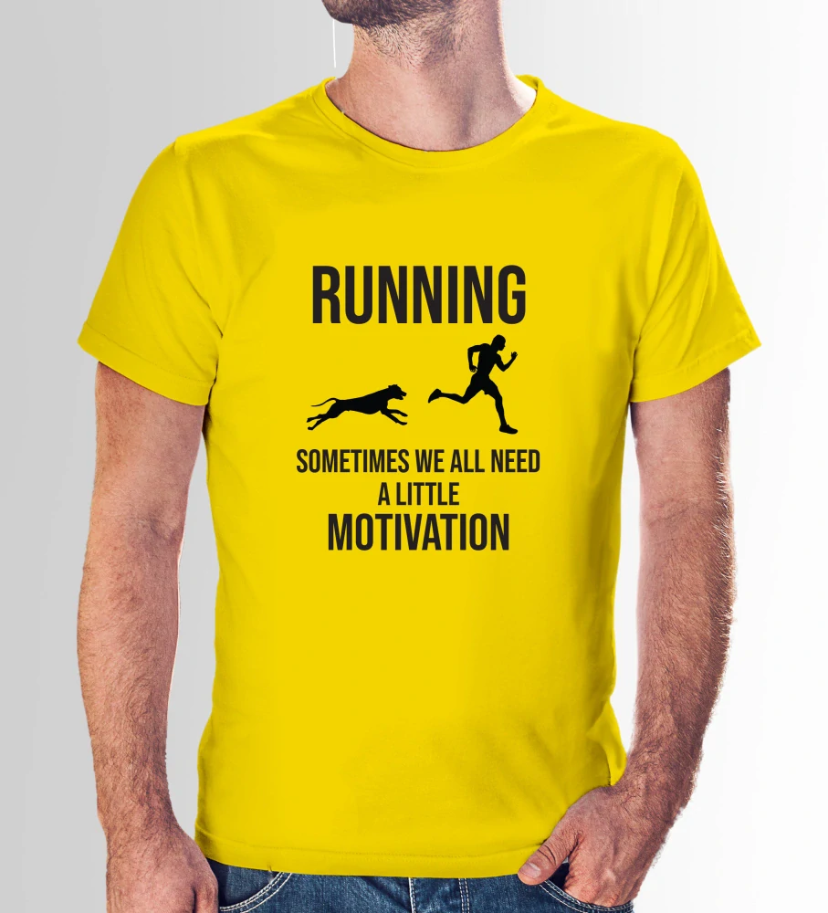 Vtipné tričko s potlačou "Running - motivation" (Tričko s kvalitnou potlačou)