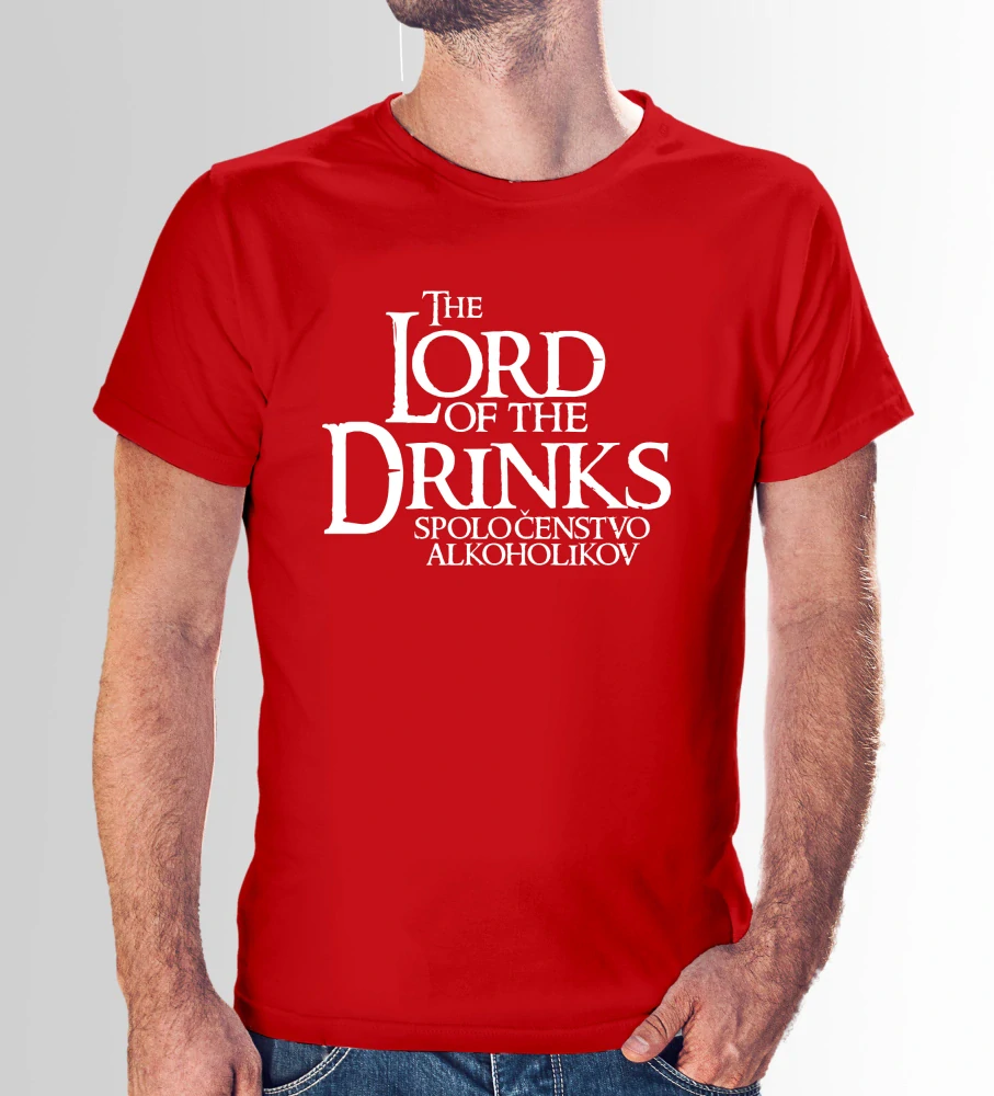 Vtipné tričko s potlačou "Lord of the drinks" (Tričko s kvalitnou potlačou)