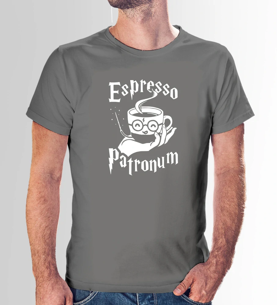 Vtipné tričko s potlačou "Espresso patronum"