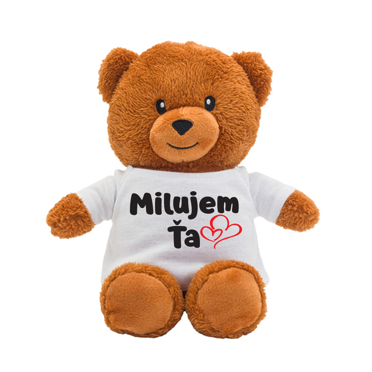 Plyšový medvedík s tričkom Milujem Ťa