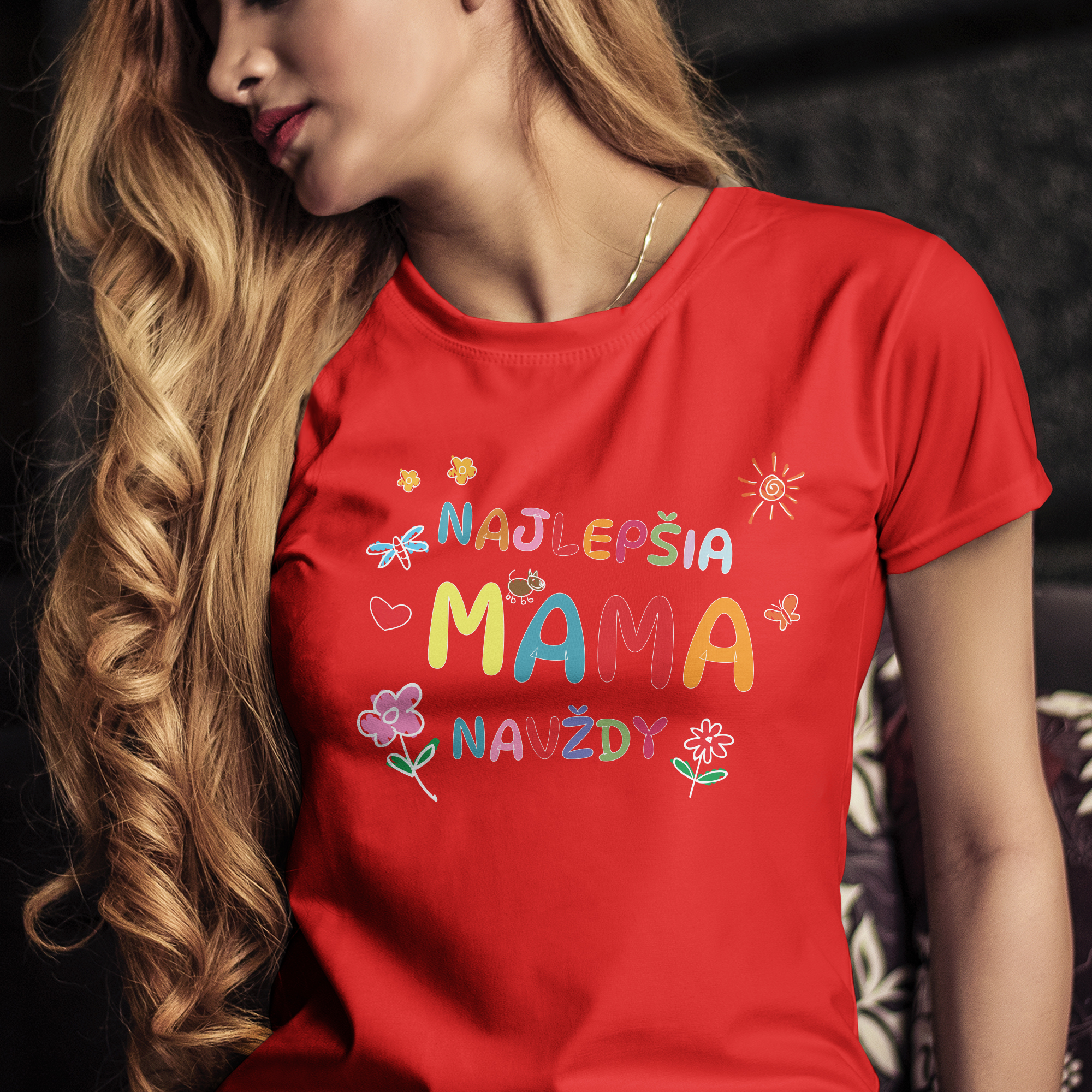 Vtipné tričko s potlačou "Najlepšia mama navždy" (Tričko s kvalitnou potlačou)