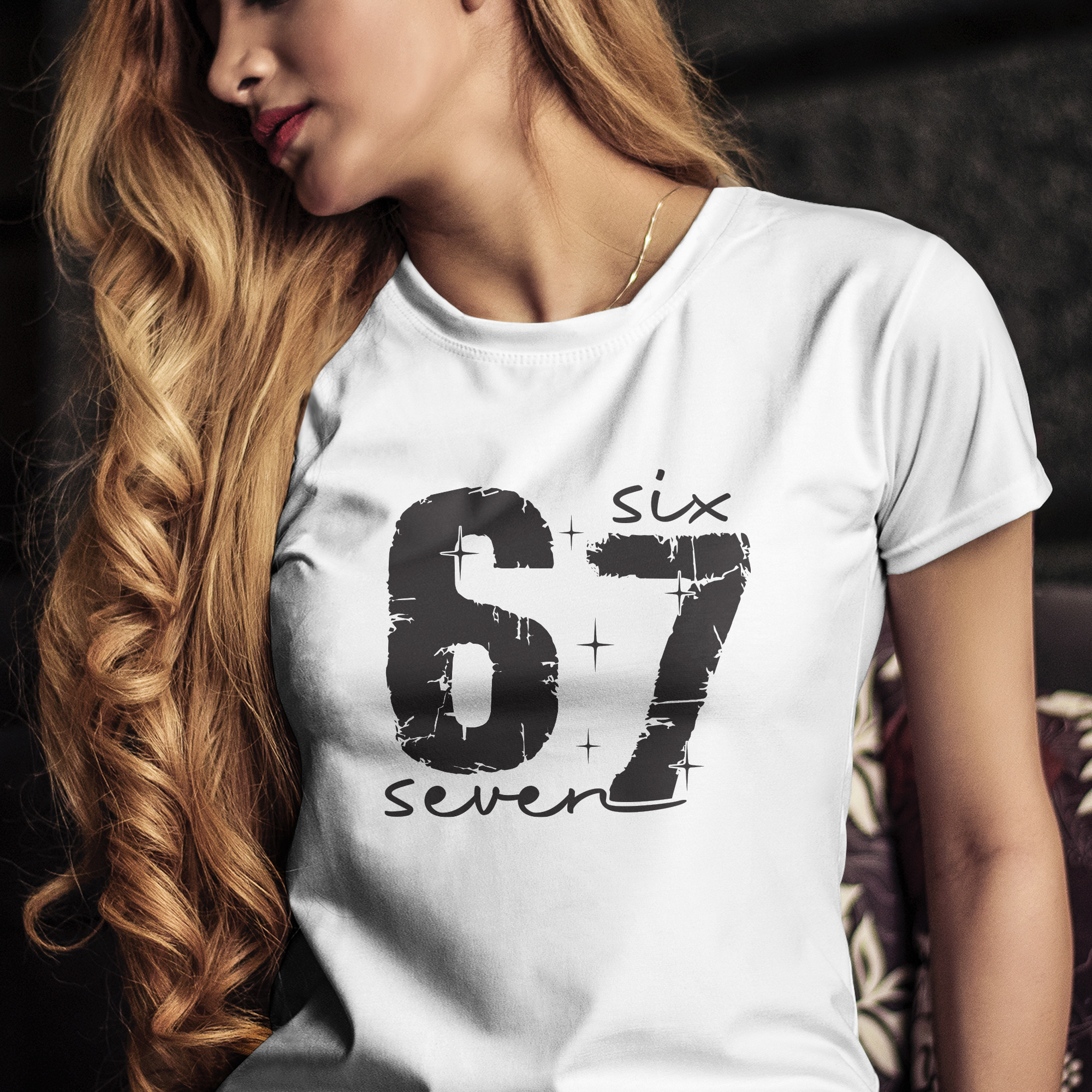 Tričko s potlačou "Six Seven 67"