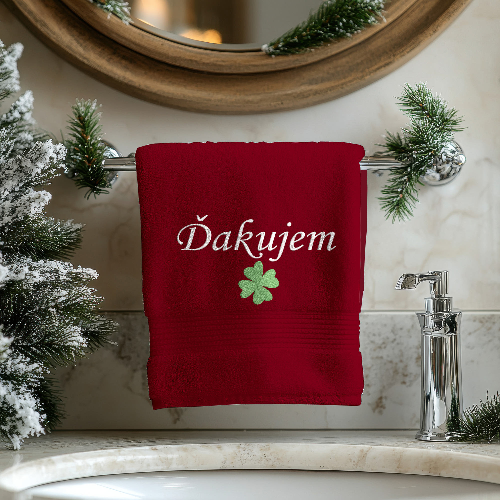 Osuška s výšivkou Ďakujem