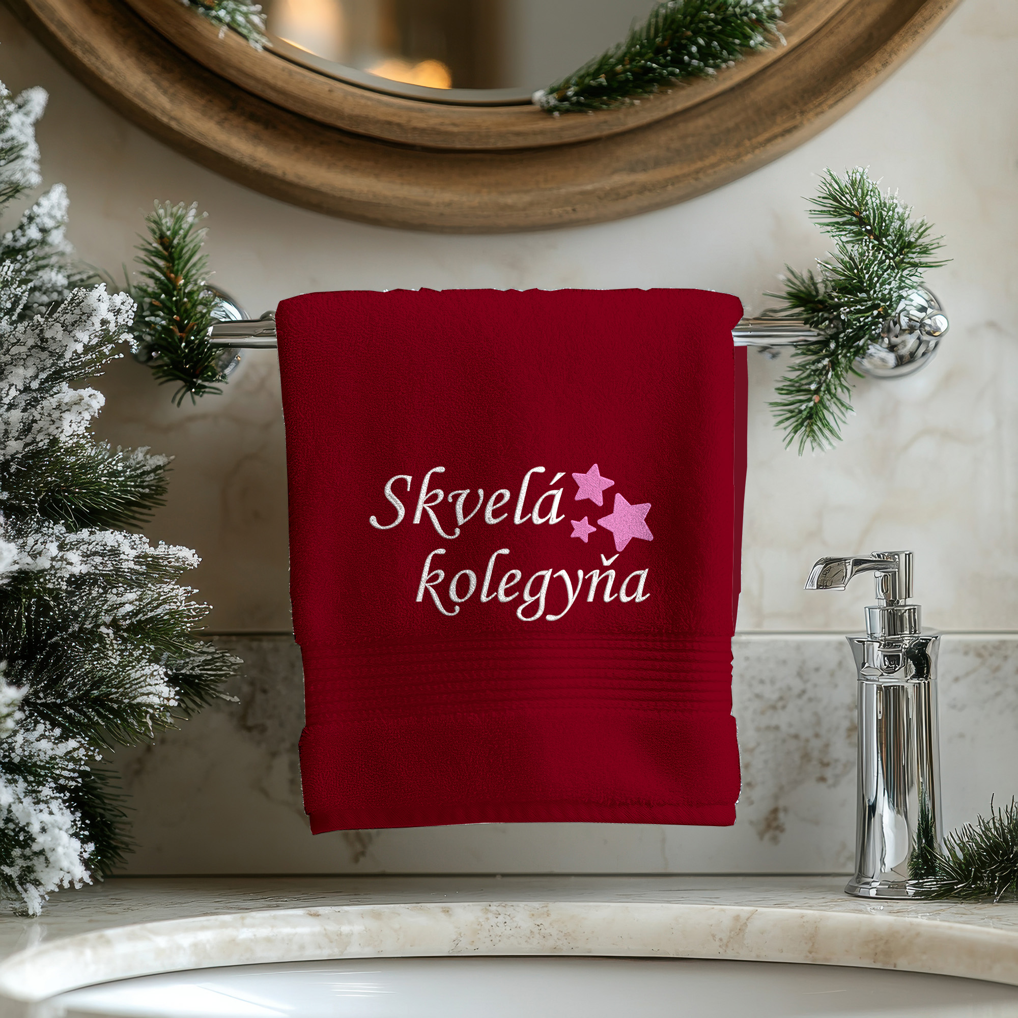 Osuška s výšivkou Skvelá kolegyňa