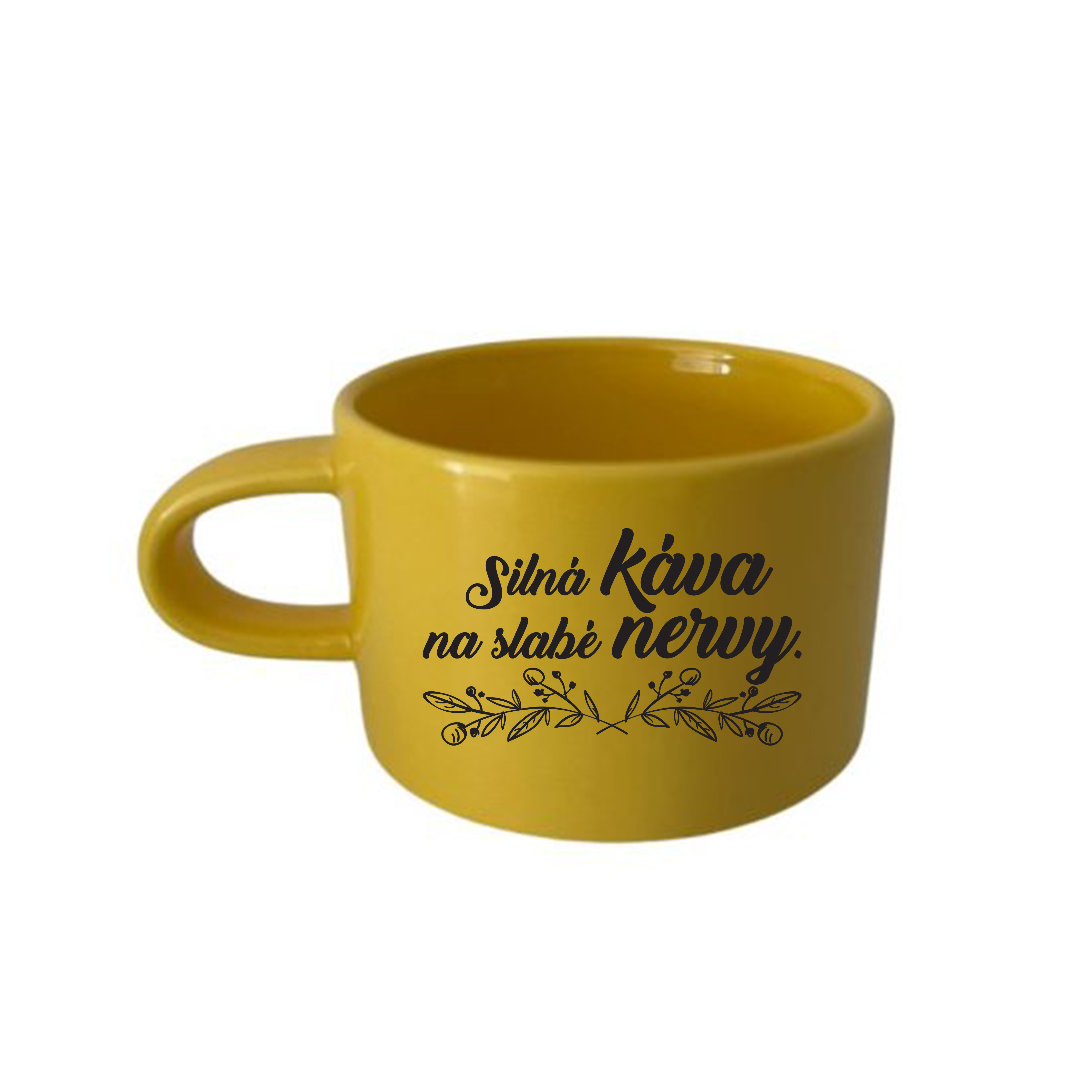 Hrnček makrónka Silná káva na slabé nervy.
