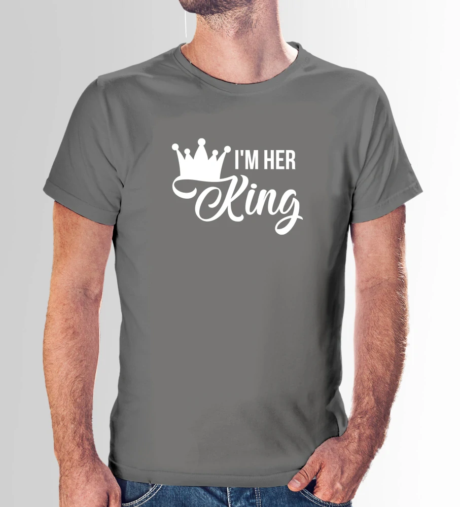 Vtipné tričko s potlačou "I'm her King"