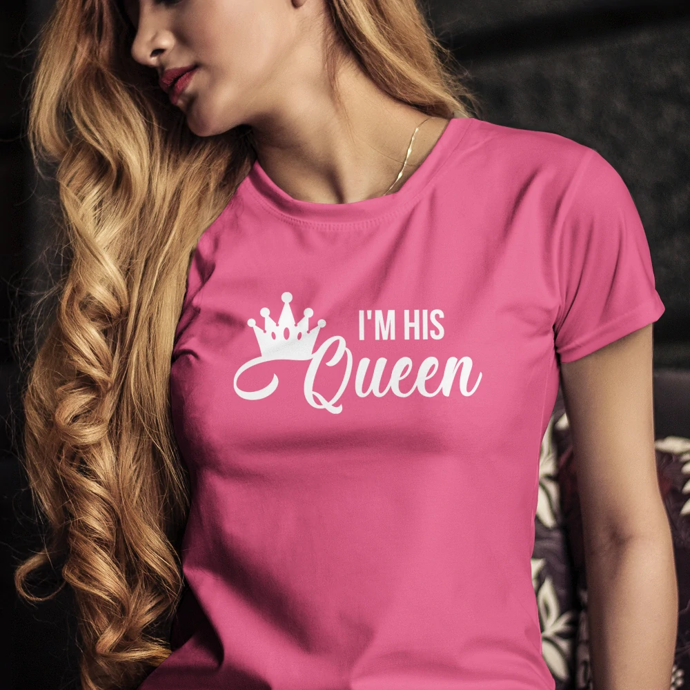 Vtipné tričko s potlačou "I'm his Queen"