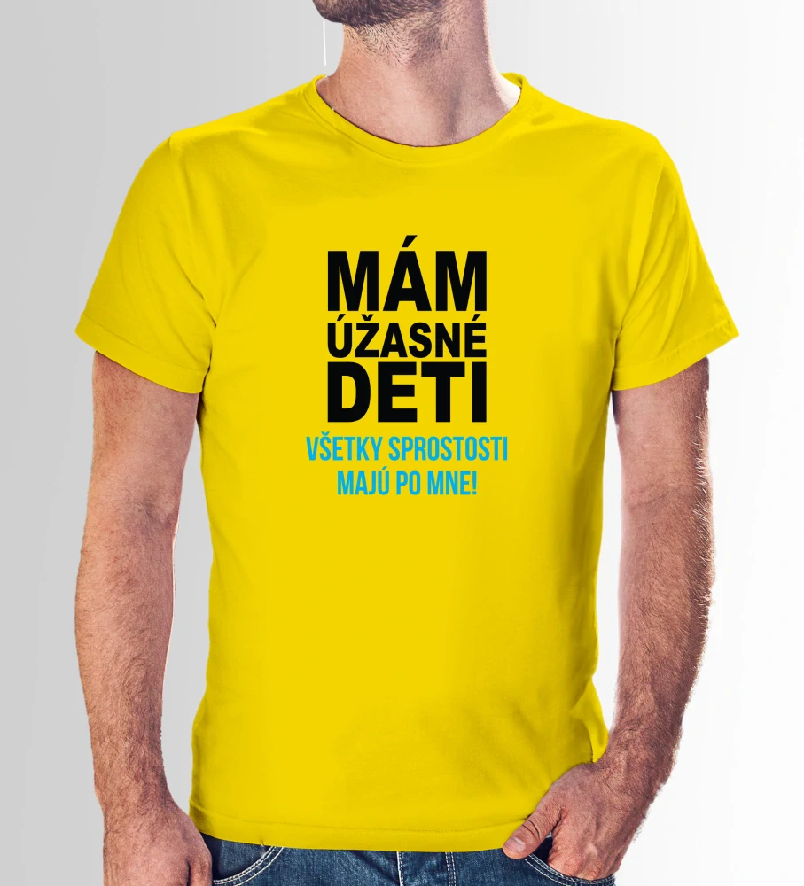 Vtipné tričko s potlačou "Mám úžasné deti" (Tričko s kvalitnou potlačou)