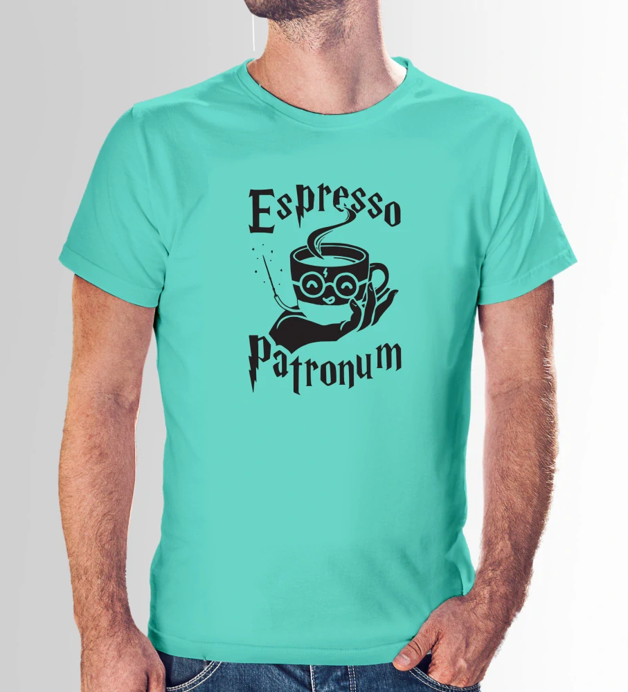 Vtipné tričko s potlačou "Espresso patronum"