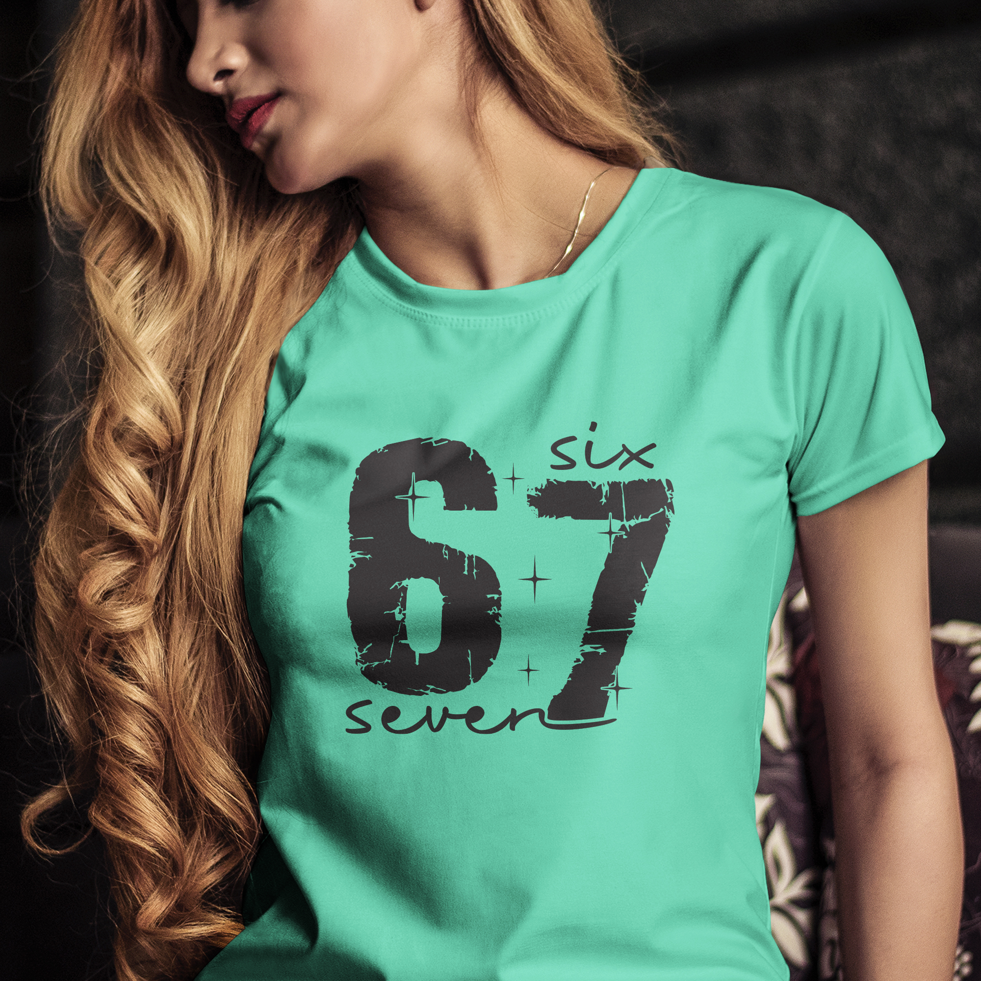 Tričko s potlačou "Six Seven 67"