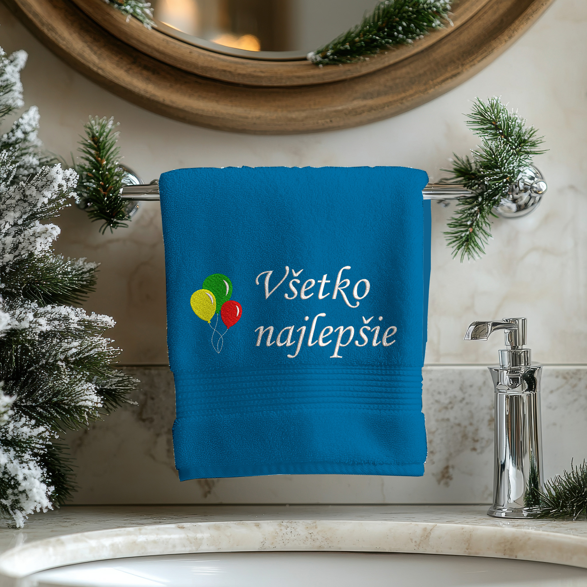 Osuška s výšivkou Všetko najlepšie