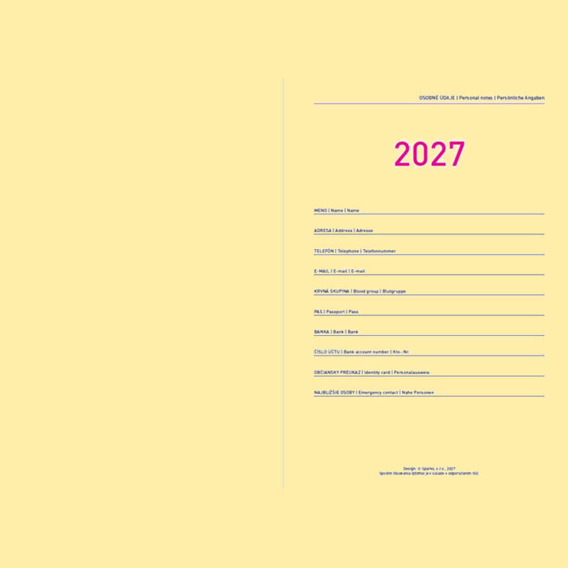 Personalizovaný diár s menom 2027 pre veriacich