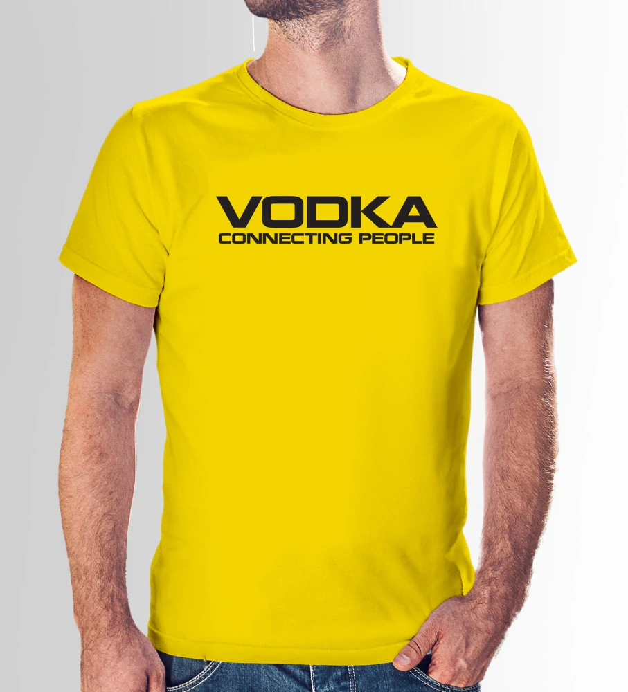 Vtipné tričko s potlačou "Vodka connecting people"