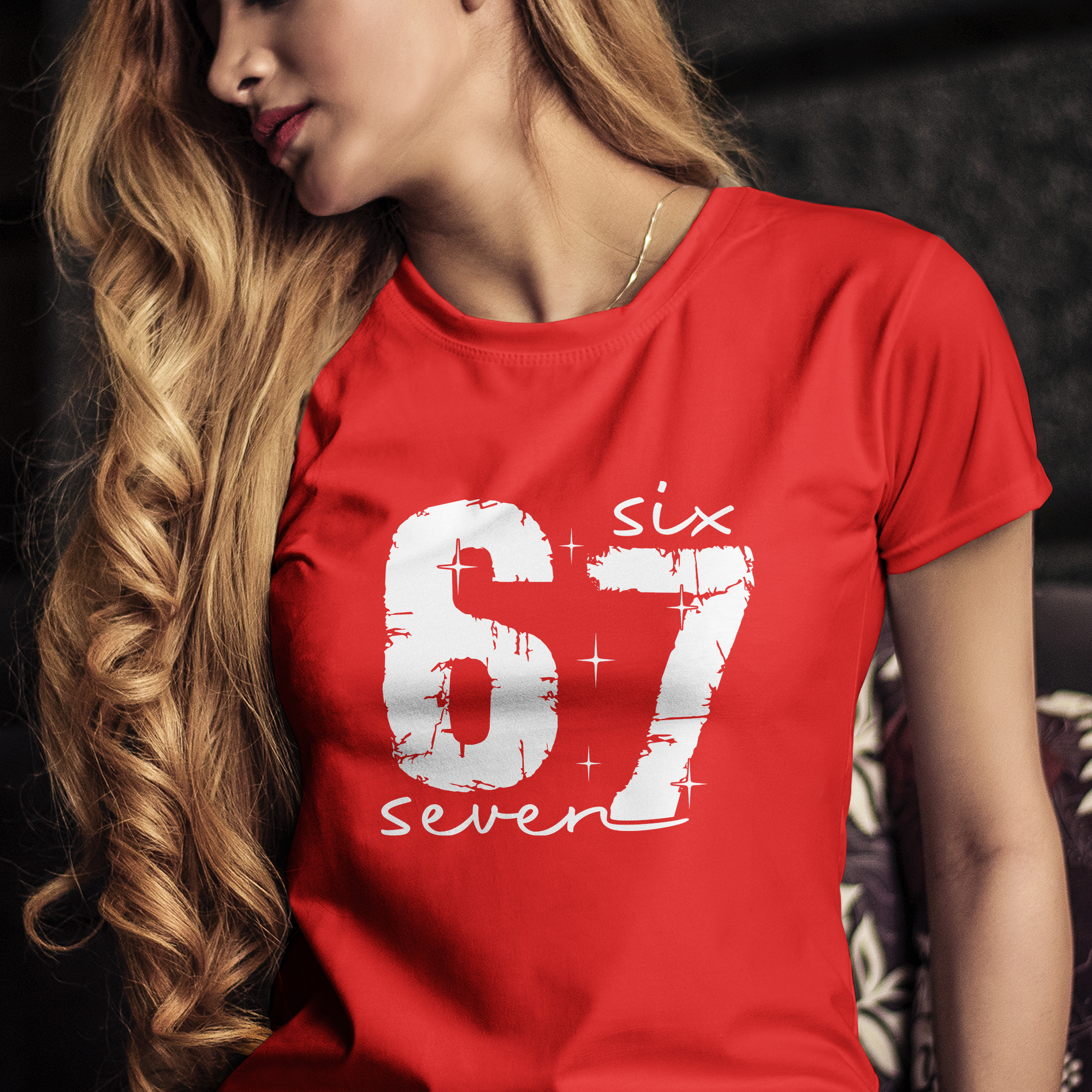 Tričko s potlačou "Six Seven 67"