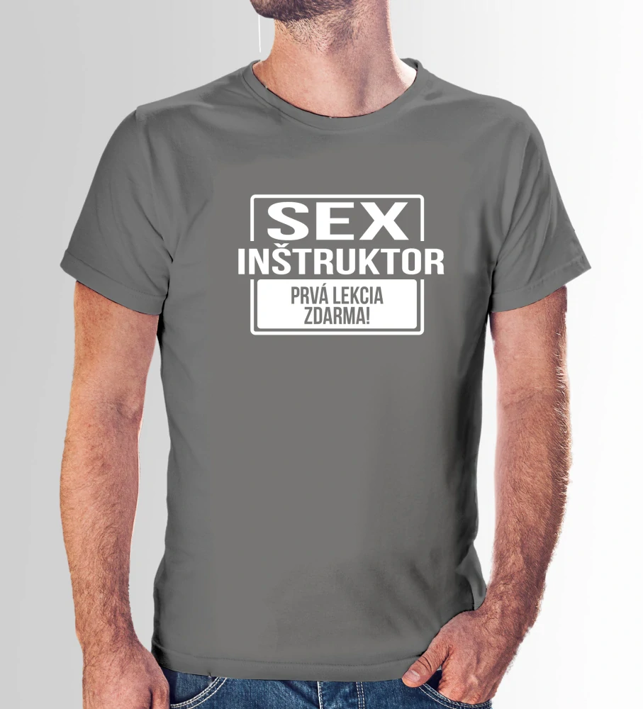 Vtipné tričko s potlačou "Sex inštruktor" (Tričko s kvalitnou potlačou)