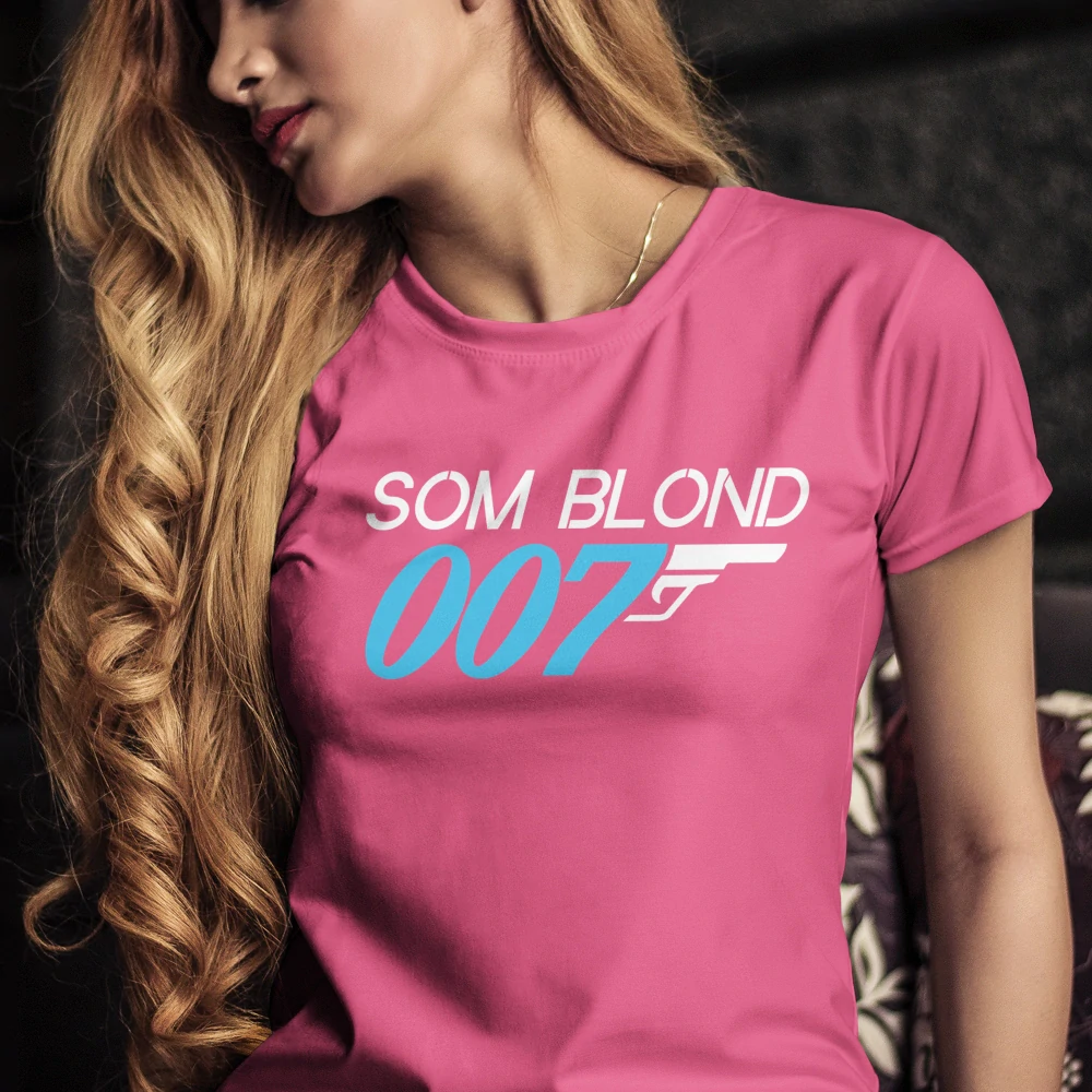 Vtipné tričko s potlačou "Som blond 007" (Tričko s kvalitnou potlačou)