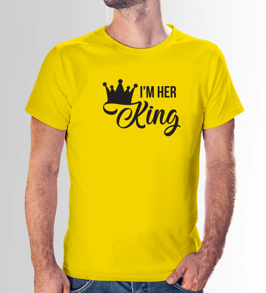 Vtipné tričko s potlačou "I'm her King"