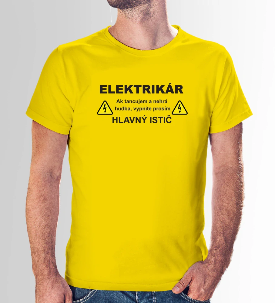 Vtipné tričko s potlačou "Elektrikár"