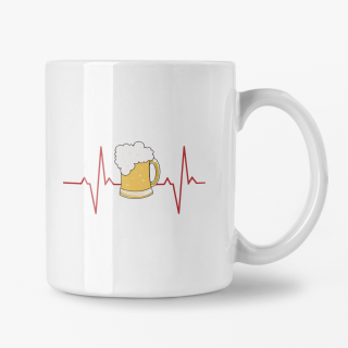 Hrnček s potlačou EKG Pivo