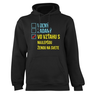 Mikina s potlačou "Voľný, zadaný, vo vzťahu.."