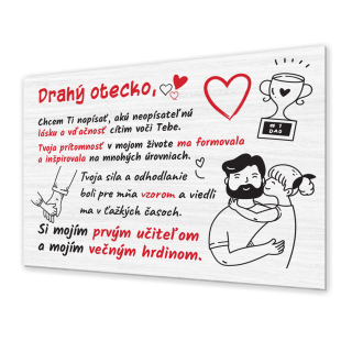 Poďakovanie oteckovi - tabuľka s potlačou