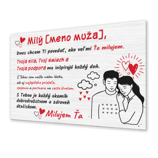 Poďakovanie mužovi - tabuľka s potlačou