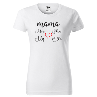 Tričko s potlačou "MAMA s menami detí"