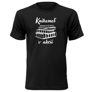 Vtipné tričko s potlačou "Knihomoľ v akcii"