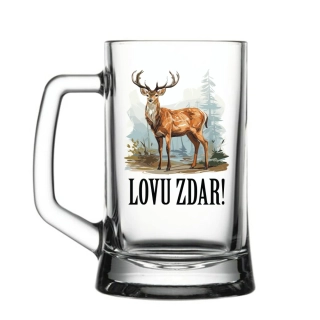 Pivový krígel s potlačou Lovu zdar