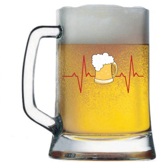 Pivový krígel s potlačou Ekg pivo