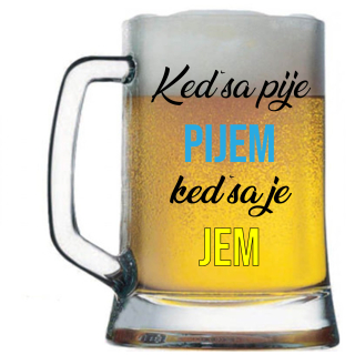 Pivový krígel s potlačou Keď sa pije pijem